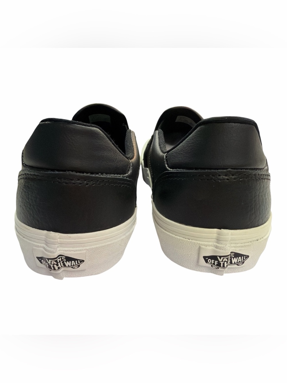 Vans Deluxe Comfort Ortholite Black Leather Slip-On White Sole Classic NWT S9 - Picture 5 of 6